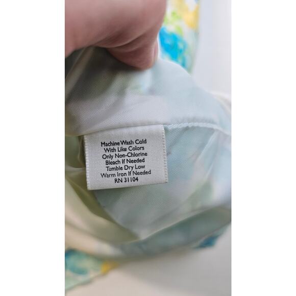 Kim rogers EUC blue floral lined shift dress sz 16 EUC 100% linen pleated collar - Picture 4 of 8